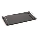 Bandeja Andrea 45 X 25Cm Preta Vidro Temperado 6 Mm Mesa B2u - Forma inox