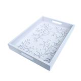 Bandeja Branca Com Alça Provençal Arabesco 26x37x5cm - Nova era