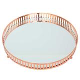 Bandeja cobre em metal com espelho - Mart