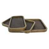 Bandeja Conjunto 3pcs Retangular Tamborete - Oldway