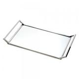 Bandeja de Aço Inox Mirror com Alça e Espelho - Decorafast