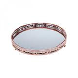 Bandeja de Ferro com Espelho 25,5cmx25,5cmx4cm Bunch Bronze Rojemac Cinza