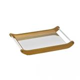 Bandeja de Madeira com Espelho 29cmx42cm Nápoles Arte Móveis Design Interiores Marrom