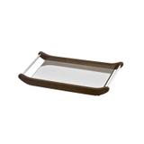 Bandeja de Madeira com Espelho 29cmx47cm Nápoles Arte Móveis Design Interiores Marrom