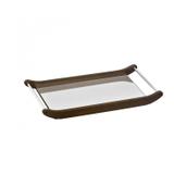 Bandeja de Madeira com Espelho 29cmx52cm Nápoles Arte Móveis Design Interiores Marrom