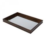 Bandeja de Madeira com Espelho Coquinho 37cmx23cm Rojemac Marrom