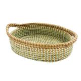 Bandeja de Palha Oval Bege M - Vya store