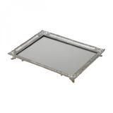 Bandeja de Zamac com Fundo Espelhado True 26cmx20cmx2,5cm Rojemac Cinza