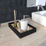 Bandeja Decorativa Gaam 33Cm MDF/Granito Preto/Amarelo