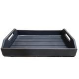 Bandeja decorativa madeira mdf para cafe da manhã - patina Preta - Sture moveis