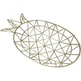 Bandeja Decorativa Metal Wired Pineapple 5cmx15,5cmx27cm Urban Dourado