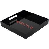 Bandeja Decorativa Servir Séries NightFlix 25x25cm Preta - Gton
