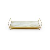 Bandeja em ferro retangular com vidro Decorglass 20x40cm 18614