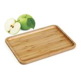 Bandeja Em Madeira Bambu Para Servir Welf 28x20 Cm