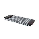 Bandeja em vidro e madeira Woodart Preto e Branco 51x29x3cm