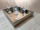 Bandeja Espelhada Bronze 40x30 - Luxo Sala de Estar Taças Espelho - Cr vidros