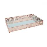 BANDEJA ESPELHADA DE METAL COBRE 30x11CM - Importado