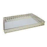 Bandeja espelhada de metal cobre40cm x 30cm x 5cm - Btc decor
