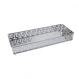 Bandeja espelhada de metal prata 33cm x 20cm x 5cm - Btc decor