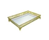 Bandeja Espelhada Metal 45,5X8,5X33Cm Decoração - Mart