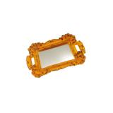 Bandeja Espelhada Mini Decorativa Amarela Fosca 2x22x14cm - Mais az