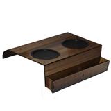 Bandeja Esteira Para Braço De Sofá Com Porta Copos E Controle Caixote - Castanho 38x28,5CM MADEIRA MDF ENCAIXO