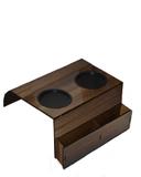 Bandeja Esteira Para Braço De Sofá Com Porta Copos E Controle Caixote - Castanho 38x28,5CM MADEIRA MDF ENCAIXO