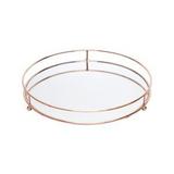 Bandeja ferro c/espelho round cooper wire cobre gde 25x25x3cm - Urban