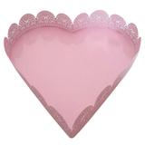 Bandeja ferro coracao fancy laces rosa 26,5 x 26,5 x 5,2 urban