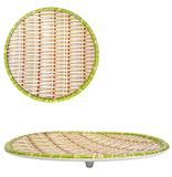 Bandeja Fruteira De Plastico Redonda Estampa Rattan Com Pe 3 - Fu xing