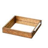 Bandeja Imbuia com Espelho e Alça 25x25x4,5 cm - Wolff