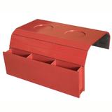 Bandeja Laqueada para Sofá Porta Copos Com Porta Controle Vermelho - Lubrano decor