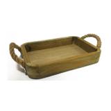 Bandeja Madeira C/Alca De Corda M 33X23Cm - Bekasa