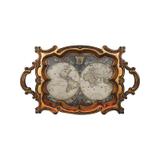 Bandeja Mapa Mundi Antique de Madeira e PVC - Goods br
