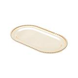 Bandeja oval 23 x 13 cm de zamac dourado Balls Lyor - L3816
