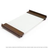 Bandeja para Servir de Vidro Temperado Branco - Lubrano decor