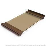 Bandeja para Servir de Vidro Temperado Bronze - Lubrano decor