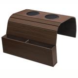 Bandeja para Sofá Porta Copos com Porta Controle Caixote Tabaco - Lubrano decor