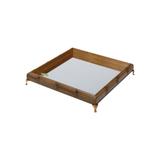 Bandeja perfil bambu c/ pé dourado 27cm - Rojemac