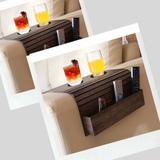Bandeja Porta Copo para Sofá Kit com 2 Porta Controle Tabaco - Dikaza móveis e decorações
