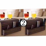 Bandeja Porta Copo Para Sofá Kit Com 2 Porta Controle Tabaco