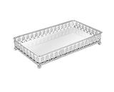 Bandeja Prata De Metal Com Espelho - Mart