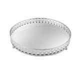 Bandeja Prata em Metal com Espelho - Mart