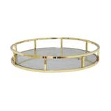 Bandeja Redonda em Metal Dourado Dover P - Vya store