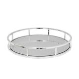 Bandeja Redonda em Metal Prateado Dover P - Vya store