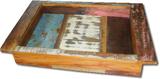 Bandeja Reta Decorativa Em Madeira Maciça De Demolição medindo 46x32x9 - Marcenaria garimpo mineiro