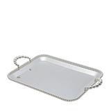Bandeja retangular 43,2 x 26 cm de zamac banhado em prata com alça Balls Lyor - L3760