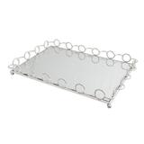 Bandeja Retangular em Metal Prateado Hull G - Vya store