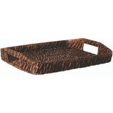 Bandeja Retangular em Rattan e Bambu Trançado Rústico Artesanal 37 x 27cm - Mundiart