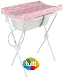 Banheira Para Bebê Com Trocador Infantil Rosa Essencial Menina Formato Anatômico Alta Resistência Tutti Baby Original